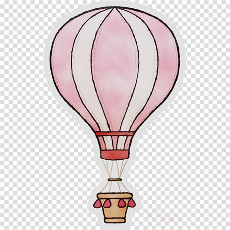 pink hot air balloon clipart